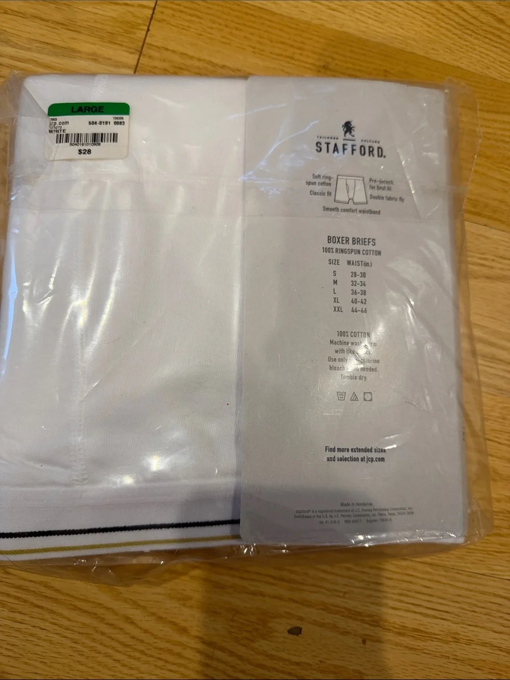 Stafford White Boxer Briefs - 4 Pack size L